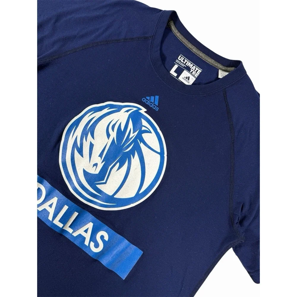 Adidas Dallas Mavericks T Shirt M Large Blue NBA Logo‎ Basketball Tee Athletic